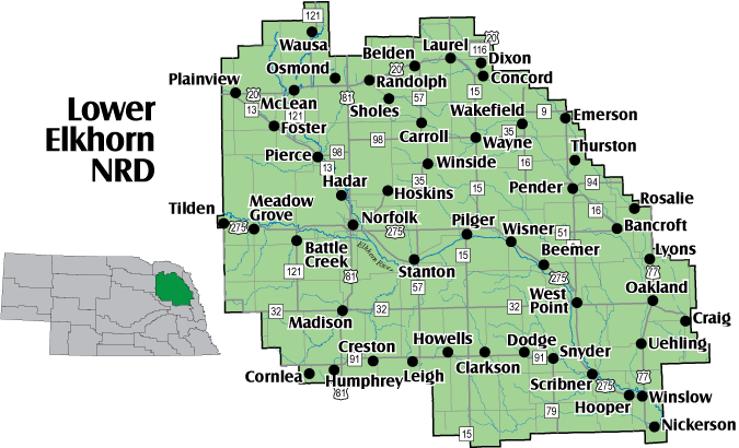 Lower Elkhorn NRD Map