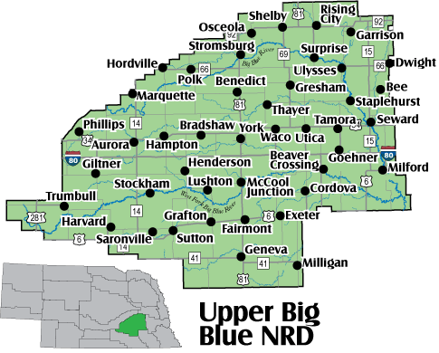 Upper Big Blue NRD map