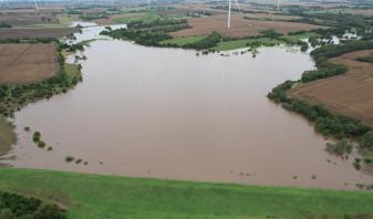 Lower Big Blue NRD's Swan 61 Reservoir holds flood waters.