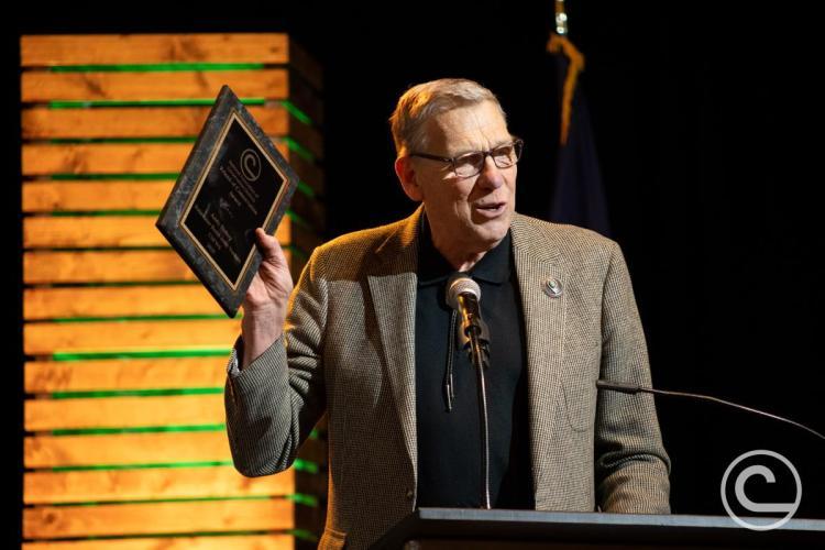 Orval Gigstad with Award