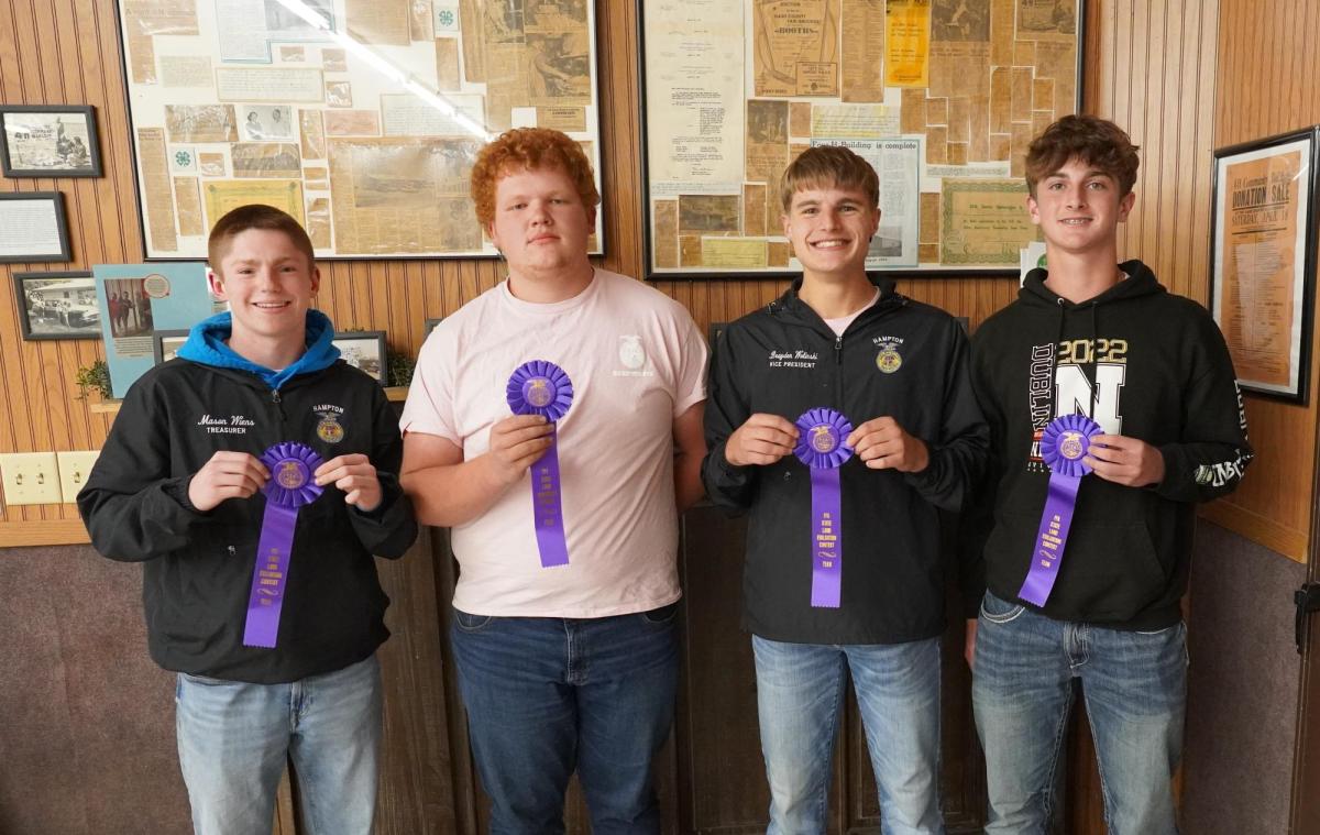 Hampton High School First Place Land Judging Team.